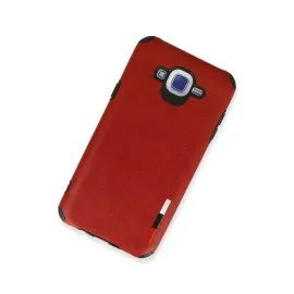 Newface Samsung Galaxy J7 Kılıf Loop Deri Silikon - Kırmızı