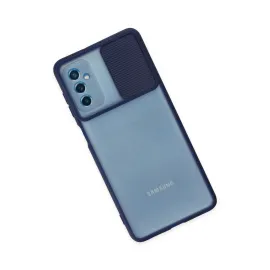 Newface Samsung Galaxy M52 5G Kılıf Palm Buzlu Kamera Sürgülü Silikon - Lacivert