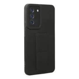 Newface Samsung Galaxy S21 FE Kılıf Mega Standlı Silikon - Siyah