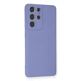 Newface Samsung Galaxy S21 Ultra Kılıf Nano Içi Kadife Silikon - Lila