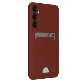 Newface Samsung Galaxy S24 Fe Kılıf Kelvin Kartvizitli Silikon - Bordo