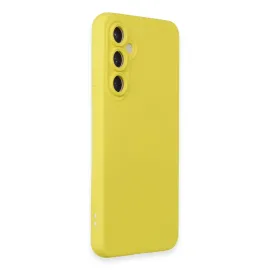 Newface Samsung Galaxy S24 Kılıf Nano Içi Kadife Silikon - Sarı