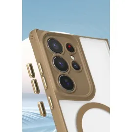 Newface Samsung Galaxy S25 Ultra Kılıf Enka Magsafe Silikon Kılıf - Titan Gri