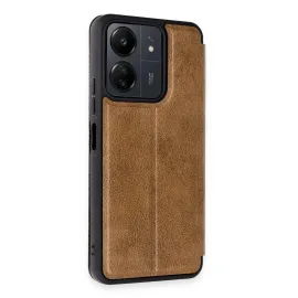 Newface Xiaomi Redmi 13C Kılıf Flip Cover - Taba