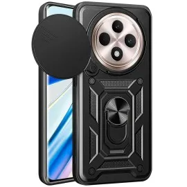 Newface Xiaomi Redmi 14C Kılıf Pars Lens Yüzüklü Silikon - Siyah