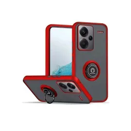 Newface Xiaomi Redmi Note 13 Pro Plus Kılıf Montreal Yüzüklü Silikon Kapak - Kırmızı