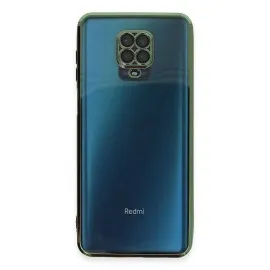Newface Xiaomi Redmi Note 9 Pro Kılıf Razer Lensli Silikon - Yeşil