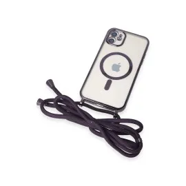 Newface Iphone 11 Kılıf Divo Lazer Askılı Magsafe Kapak - Derin Mor