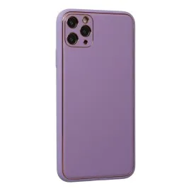 Newface Iphone 11 Pro Max Kılıf Coco Deri Silikon Kapak - Lila
