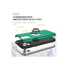 Newface Iphone 11 Pro Max Kılıf Elit Yüzüklü Kapak - Yeşil