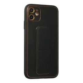 Newface Iphone 12 Kılıf Coco Deri Standlı Kapak - Siyah