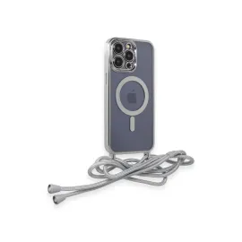 Newface Iphone 12 Pro Kılıf Divo Lazer Askılı Magsafe Kapak - Gümüş