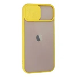 Newface Iphone 13 Kılıf Palm Buzlu Kamera Sürgülü Silikon - Sarı