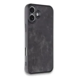 Newface Iphone 16 Plus Kılıf Aras Deri Kapak - Siyah