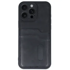 Newface Iphone 16 Pro Max Kılıf Sara Kartvizitli Deri Kılıf - Siyah