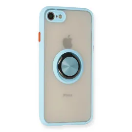 Newface Iphone 7 Kılıf Montreal Yüzüklü Silikon Kapak - Buz Mavi