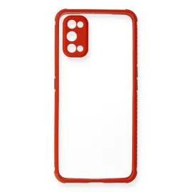 Newface Realme 7 Pro Kılıf Miami Şeffaf Silikon - Kırmızı