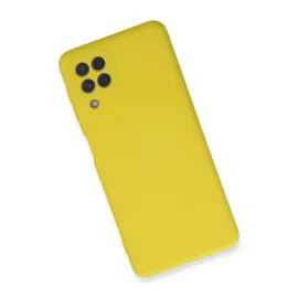 Newface Samsung Galaxy A22 Kılıf Nano Içi Kadife Silikon - Sarı