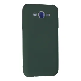Newface Samsung Galaxy J7 Kılıf Nano Içi Kadife Silikon - Koyu Yeşil