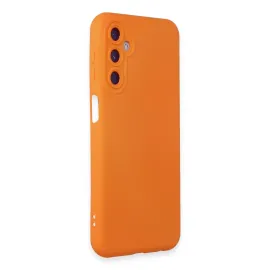 Newface Samsung Galaxy M14 5G Kılıf Nano Içi Kadife Silikon - Turuncu