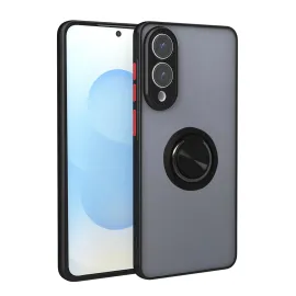 Newface Samsung Galaxy S25 Edge Kılıf Montreal Yüzüklü Silikon Kapak - Siyah