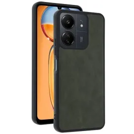 Newface Xiaomi Redmi 13C Kılıf Aras Deri Kapak - Açık Yeşil