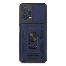 Newface Xiaomi Redmi Note 12 5G Kılıf Pars Lens Yüzüklü Silikon - Lacivert