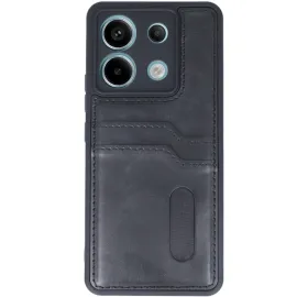 Newface Xiaomi Redmi Note 13 Pro 4G Kılıf Sara Kartvizitli Deri Kılıf - Siyah