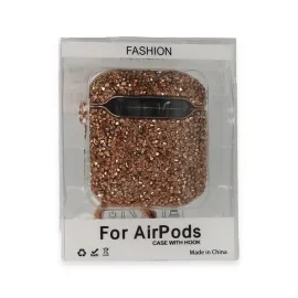 Newface Airpods (1.nesil) Mira Taşlı Kılıf - Rose Gold