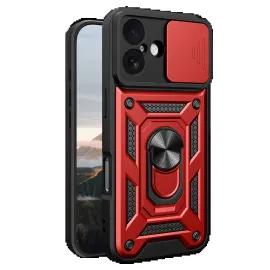 Newface Apple Iphone 17 Pars Lens Yüzüklü Silikon - Kırmızı