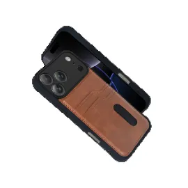 Newface Apple Iphone 17 Pro Sara Kartvizitli Deri Kılıf - Taba