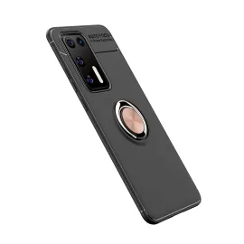 Newface Huawei P40 Kılıf Range Yüzüklü Silikon - Siyah-Gold