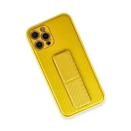 Newface Iphone 12 Pro Max Kılıf Coco Karbon Standlı Kapak - Sarı