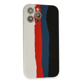 Newface Iphone 13 Pro Kılıf Ebruli Lansman Silikon - Beyaz-Siyah