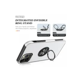 Newface Iphone 13 Pro Kılıf Elit Yüzüklü Kapak - Gümüş