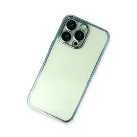 Newface Iphone 13 Pro Max Kılıf Razer Lensli Silikon - Açık Mavi