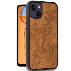 Newface Iphone 15 Kılıf Aras Deri Kapak - Taba