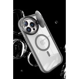 Newface Iphone 15 Pro Max Kılıf Teleskop Lens Magsafe Silikon Kapak - Lacivert