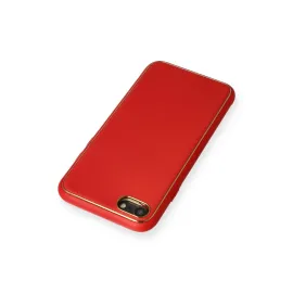 Newface Iphone 7 Kılıf Coco Deri Silikon Kapak - Kırmızı