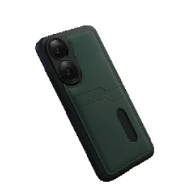 Newface Oppo A38 Sara Kartvizitli Deri Kılıf - Yeşil