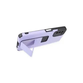 Newface Samsung Galaxy A03S Kılıf Mega Standlı Silikon - Lila