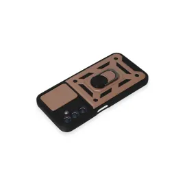 Newface Samsung Galaxy A14 4G Kılıf Pars Lens Yüzüklü Silikon - Rose Gold