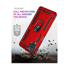 Newface Samsung Galaxy A22 Kılıf Sofya Yüzüklü Silikon Kapak - Kırmızı