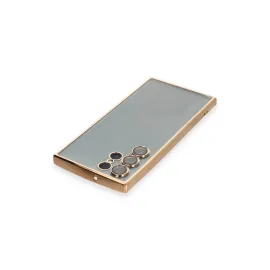 Newface Samsung Galaxy S22 Ultra Kılıf Razer Lensli Silikon - Gold