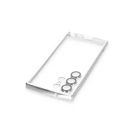 Newface Samsung Galaxy S23 Ultra Kılıf Razer Lensli Silikon - Gümüş