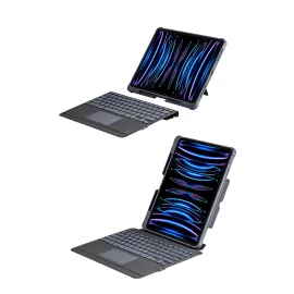 Newface T5509D iPad Pro 12.9 (2022) Kılıf Palermo Ledli Klavyeli Standlı Tablet Kılıfı - Siyah