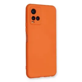 Newface Vivo Y21S Kılıf Nano içi Kadife Silikon - Turuncu