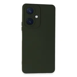 Newface Vivo Y27 Kılıf Nano Içi Kadife Silikon - Koyu Yeşil