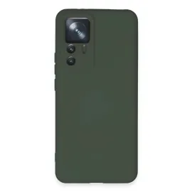 Newface Xiaomi Mi 12T Pro Kılıf Nano Içi Kadife Silikon - Koyu Yeşil