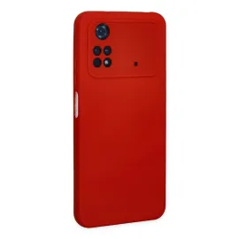Newface Xiaomi Poco M4 Pro 4G Kılıf Nano Içi Kadife Silikon - Kırmızı